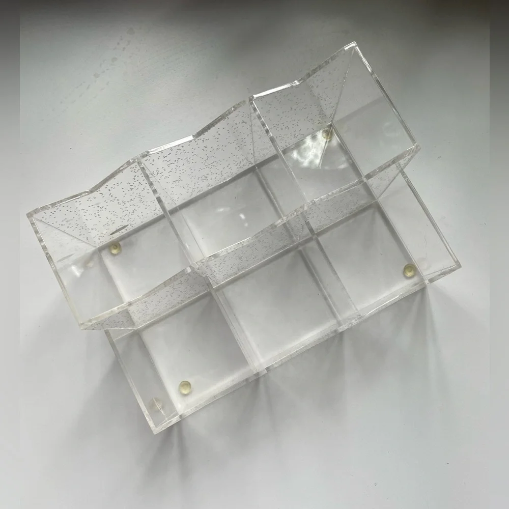 Two Piece Clear Glitter Organizer Set